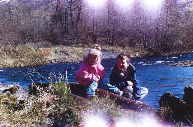 Me and my sister hanging out on the Buskin River in Kodiak, Alaska back in the 80s.
